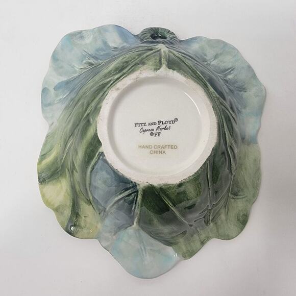 Fitz And Floyd Matching Leaf Plate & Bowl Wall Decor Home Decor Set of 2 - Picture 12 of 16